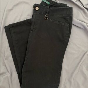 Ralph Lauren Black Straight-Leg Women's Pants with D-Ring Detail